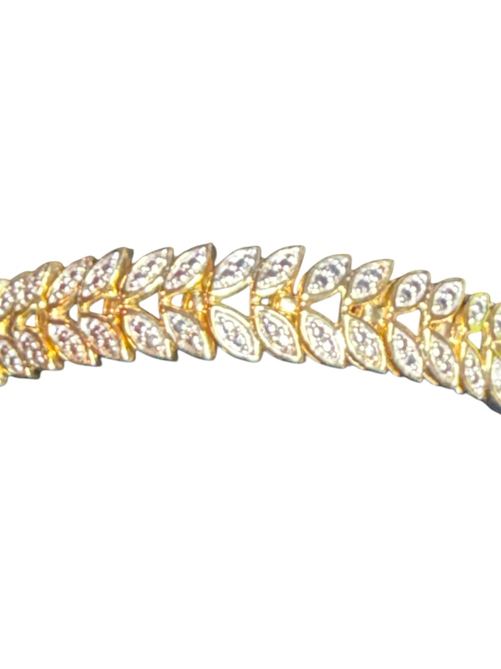 BR UN Gold & Silver Tone Tennis Bracelet NWOT 7 1/4”